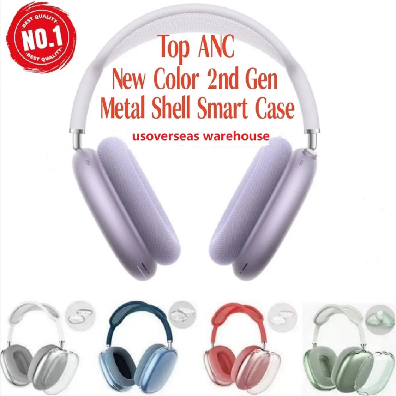 For B1 P9 Pro Max 2nd Bluetooth Headband Headphone Accessories pod max Headphones Earphone ANC Metal shell Smart Silicone Anti-drop Protective Case