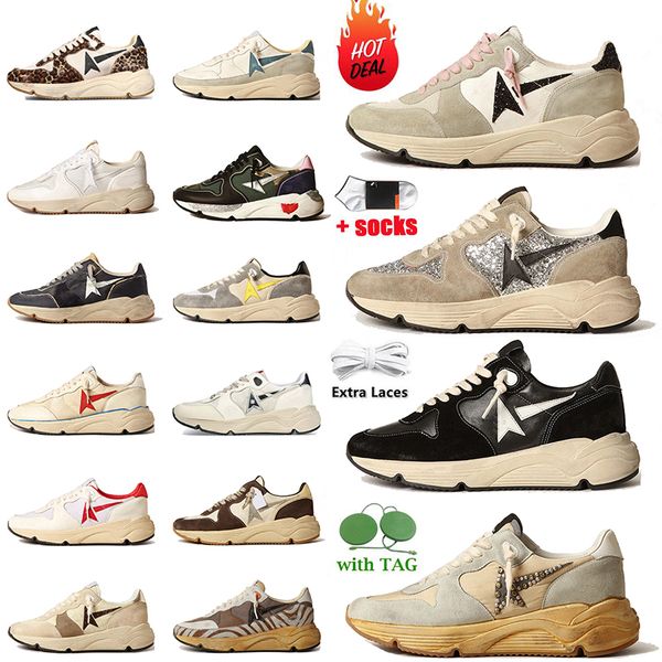 Top Quality Women Mens Casual Dress Star Shoes Running Sole Dirty Sneakers Low Top Leather Pink Silver Glitter Heel Tab Flats Trainers Women