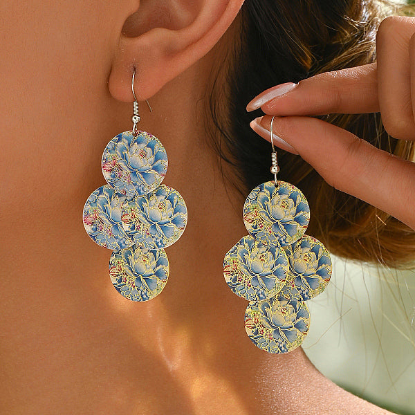 Boucles d'oreilles pendantes élégantes en fer