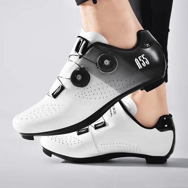 Mens Profissional Cycling Sports Shoes compatíveis com SPD Cleat Sapatos esportivos respiráveis usados para ciclismo de estrada ao ar li