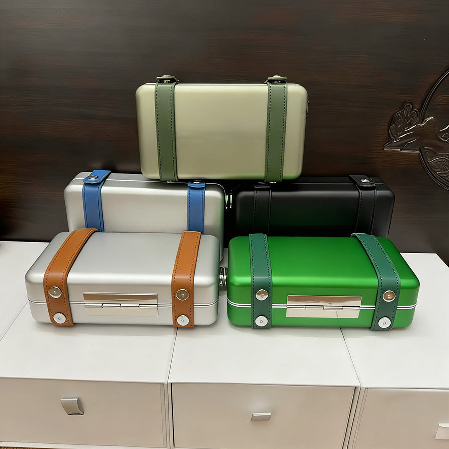 Designer Handbag Crossbody Bag Small Casual Portable Suitcase Aluminum Alloy Diagonal Cross Technology Suitcase High Quality Internal Compartments B