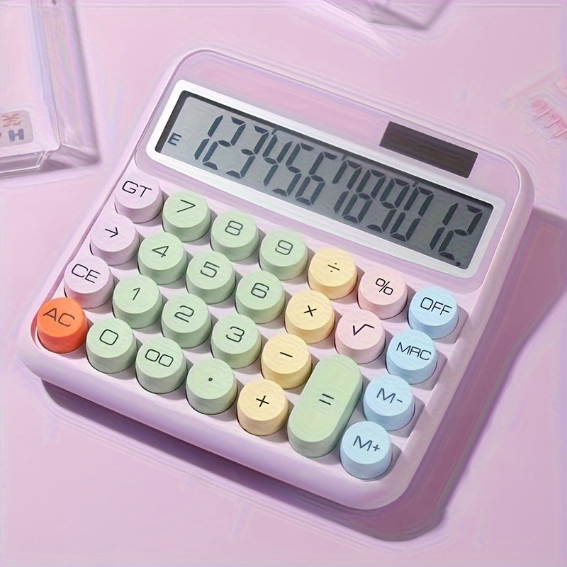 TEMU High-precision 12-bit Desktop Calculator - Large Display, Big Buttons For - Students & Office Work Without Batteries