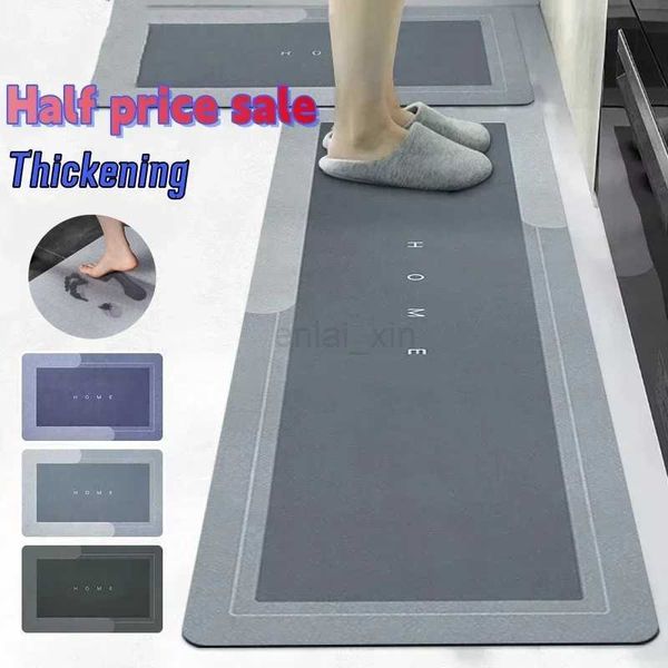 Super Absorbent Kitchen Floor Mat Diatom Mud Pad Bath Pad Anti-Slip Carpet Kitchen Mats Wipeable Wash Long Strip CarpetY240729