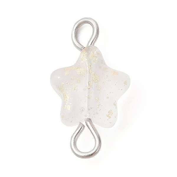 Charms de conector de estrella de vidrio pintado con spray
