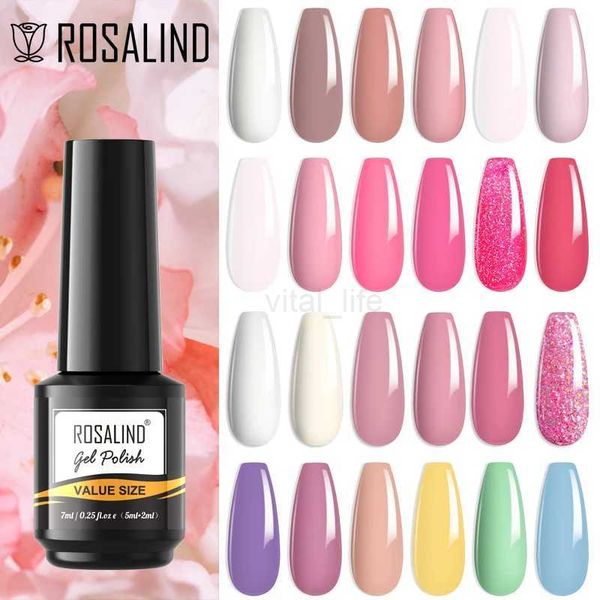 ROSALIND Gel Nail Polish 73 Colors Varnishes Semi Permanent Hybrid Manicure Nails Art Base Top Coat Need Lamp UV Gel PolishCL240711