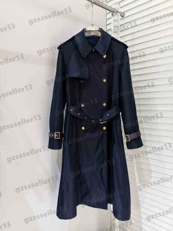 Trench Coats For Womens Designer Classic Logo Lined Long Windbreaker Jackets Fashion Brand Lapel Belt Loose Long Sleeves Trench Coat Women Clothing