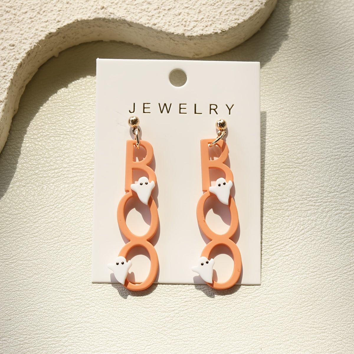 TEMU 1 Pair Women's Halloween Boo Earrings - Cute , Cascading Boo Letters With, Lightweight Dangle Earrings For Halloween Party, Casual Attire -