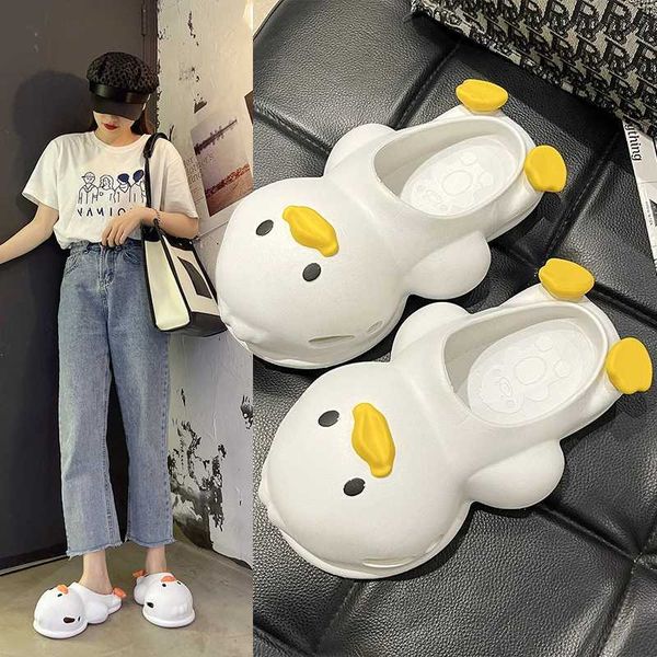 Slipper Slippers Fem Duck Cute Cartoon Indoor and Outdoor Wear Non-slip Thck Bott Sandal 2022 Thick Soled Sandals Chaussure Femme Z241111