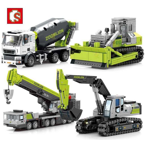 Blocks SEMBO City Engineering Crane Forklift Model Building Block Set Boy DIY Dump Truck Construction Drilling Rig Brick Toy Children S24930