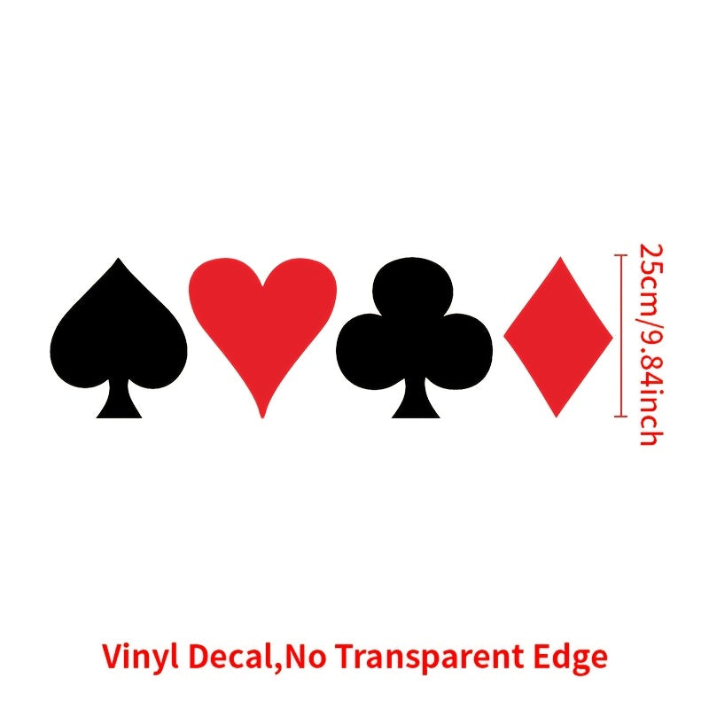 TEMU 1pc Duknow Suits Wall Decal - Spade, Club, Heart, Diamond Vinyl Stickers - Modern , Removable, For Game Room Decor