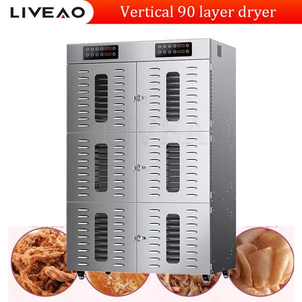 Commercial Stainless Steel Fruit And Vegetable Dryer Dehydrator Machine Vertical 90 Layer