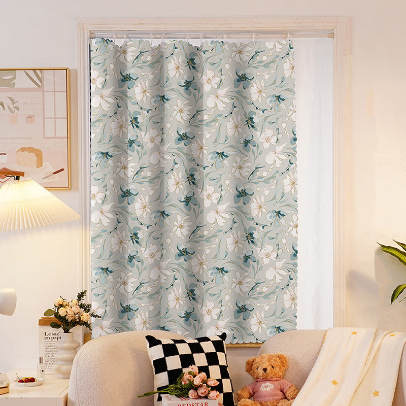 YL-37026 digital printed fabric shower curtain waterproof thick bathroom hook partition curtain