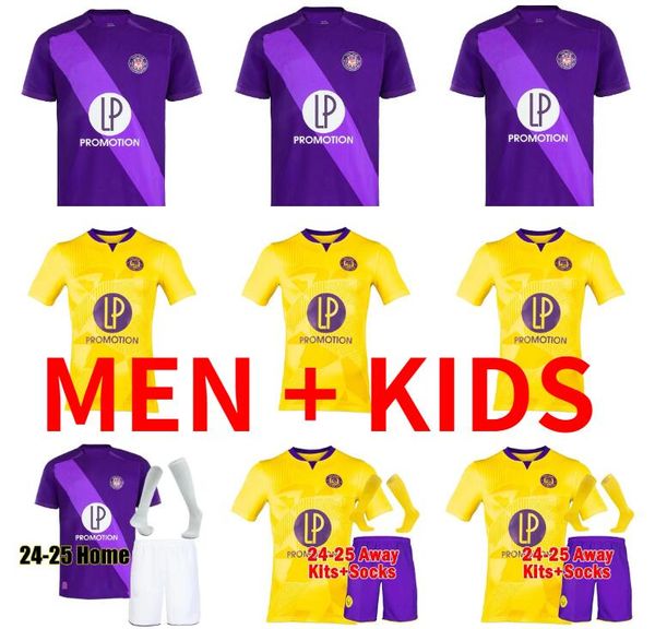24 25 Toulouse soccer jerseys Home Away maillot de foot 2024 2025 Men kits football shirts uniform ABOUKHLHL ONAIWU DALLINGA CHAIBI GENREAU