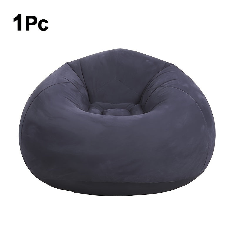 TEMU 1pc Soybean Bag Chair, Inflatable Sofa Chair, Soft, Comfortable, Outdoor, Lazy Seat, Tatami Chair, Sofa Cover, Lazy Sofa, Circular Single Sofa,