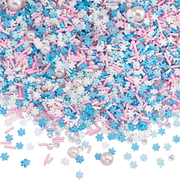 Snowflake Theme Handmade Polymer Clay Cabochons