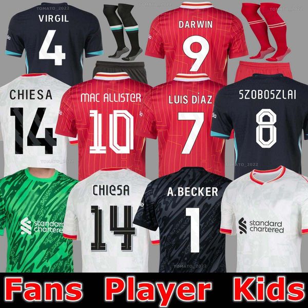 24 25 ALLISTER SZOBOSZLAI soccer jerseys GAKPO DARWIN Mohamed Luis DIaz ALEXIS football kits shirts men kids uniform goalkeeper 2024 2025 GR