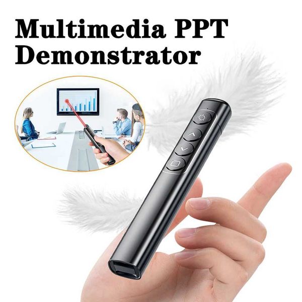 S9 Multimedia Flip Pen PPT Demonstrator Laser Pointer Pens Wireless Teaching Whip Pen For Work Report-Academic Speech-Teach B240801