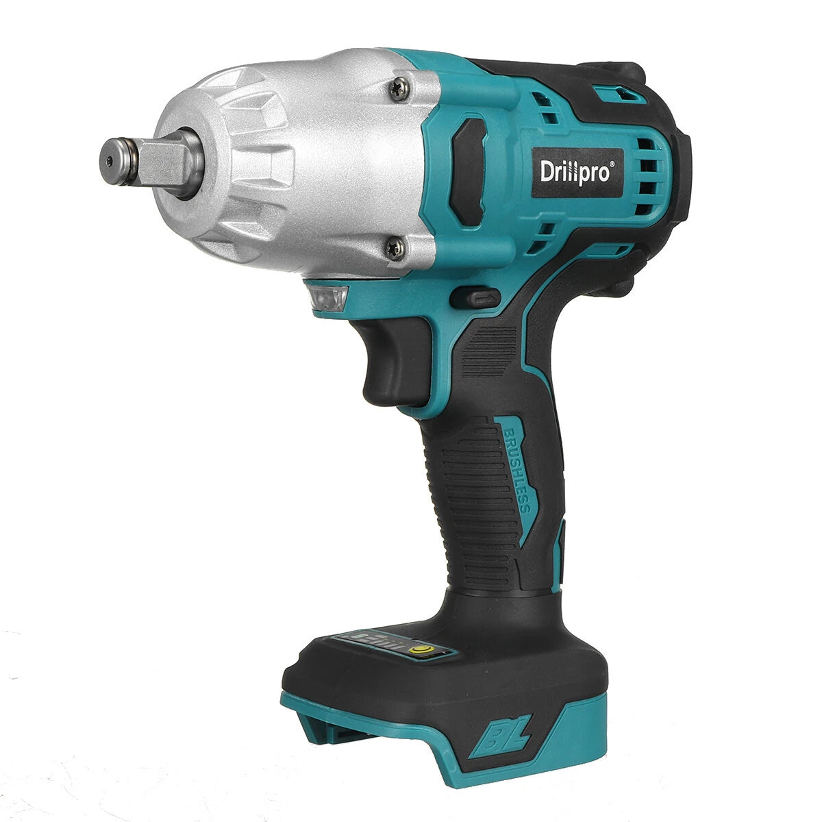 Drillpro 1-2" 2000N.M Brushless Electric Impact Wrench Cordless Wrench Screwdriver Power Tools with LED Light For 18V Ba