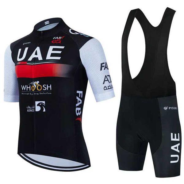 Cycling Jersey Sets UAE Cycling Jersey Set 2023 Mans Team Short Sleeve Cycling Clothing MTB Bike Uniform Maillot Ropa Ciclismo Summer Bicycl