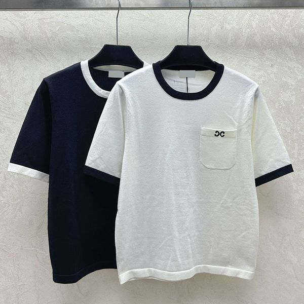 Women Short Sleeve Designer Embroidered Logo T Shirt Knit Crew Neck Tops Women Knits Tee Tanks Tees Sweatshirts