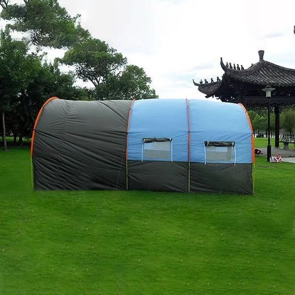Large Tunnel 8-10 Outdoor One Bedroom Two Living Room Multi Person Tent Camping Rain And Sun Protection