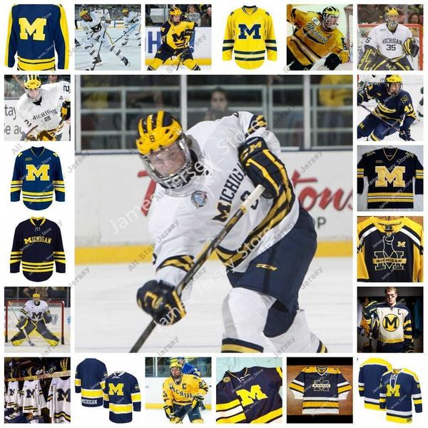College Hockey Wears College Hockey Wears NCAA Custom Michigan Wolverines Stitched Hockey Jersey 74 Nicholas Boka 2 Luke Martin 13 Jake Slak