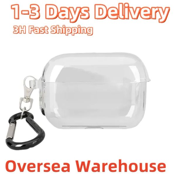 USA Stock For Airpods pro 2 4 air pods 2 3 4 Earphones Bluetooth Headphone Accessories Solid Transparent Cover Wireless Charging Box WaterPr