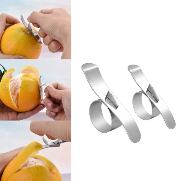 1Pcs Peelers Easy Open Orange Peeler Stainless Steel Lemon Parer Citrus Fruit Skin Remover Slicer Peeg Kitchen Gadgets 828