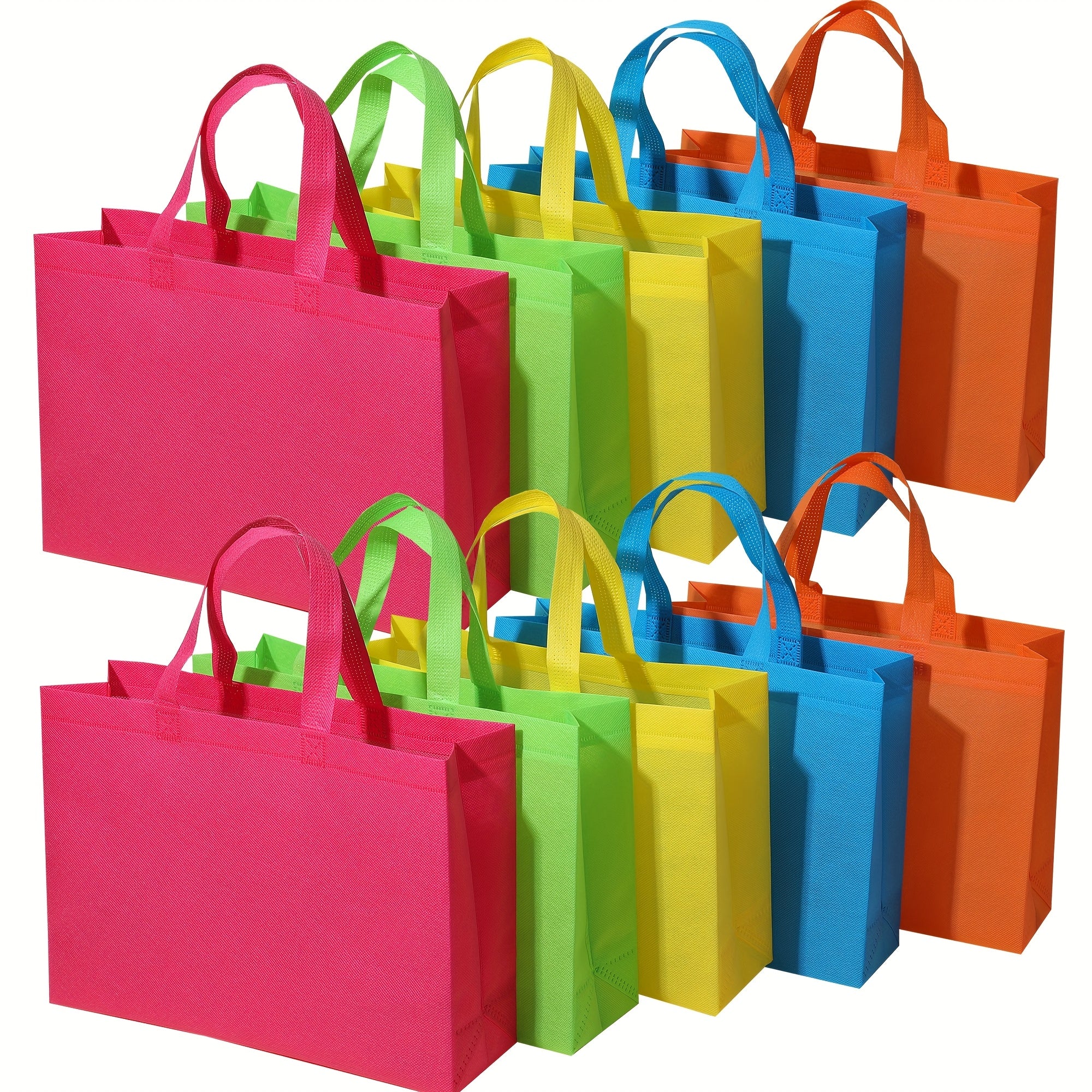 TEMU 10pcs Reusable Non-woven Gift Bags | Foldable & Uv Protected | Ideal For Events, Parties & Retail Shopping | Durable With Sturdy Handles |