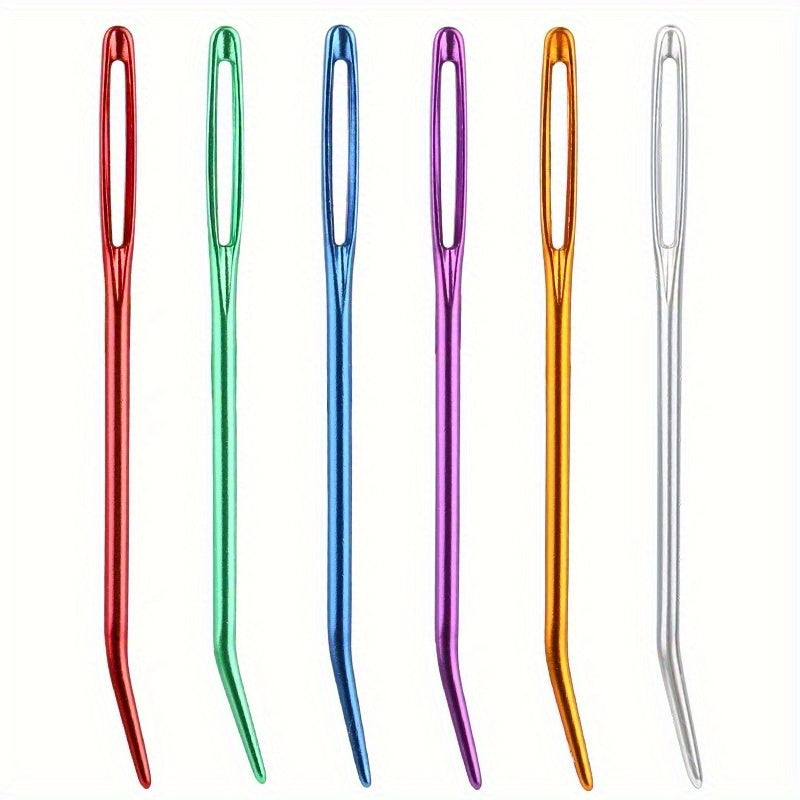TEMU 6 Large Eye Hair Needles Yarn Needles Tapestry Needles Sewing Needle Knitting Needle Weaving Needle