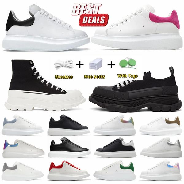 Designers Casual Shoes Oversized mcqueenshoes Lace Up Luxury Womens Mens Sneakers Platform Black pink Espadrille women Leather Velvet Traine