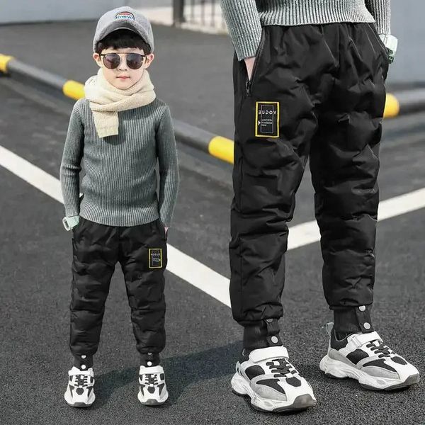-30 degree childrens wool thick pants suitable for boys winter Trouthers cotton pants outerwear for children 4-16 years old 241125