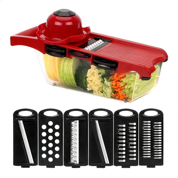 HILIFE Kitchen Gadget Multi-function 6 Blades Slicer Vegetable Mandoline Slicer Cooking Tool Sets Fruit Cutter Grater 250113