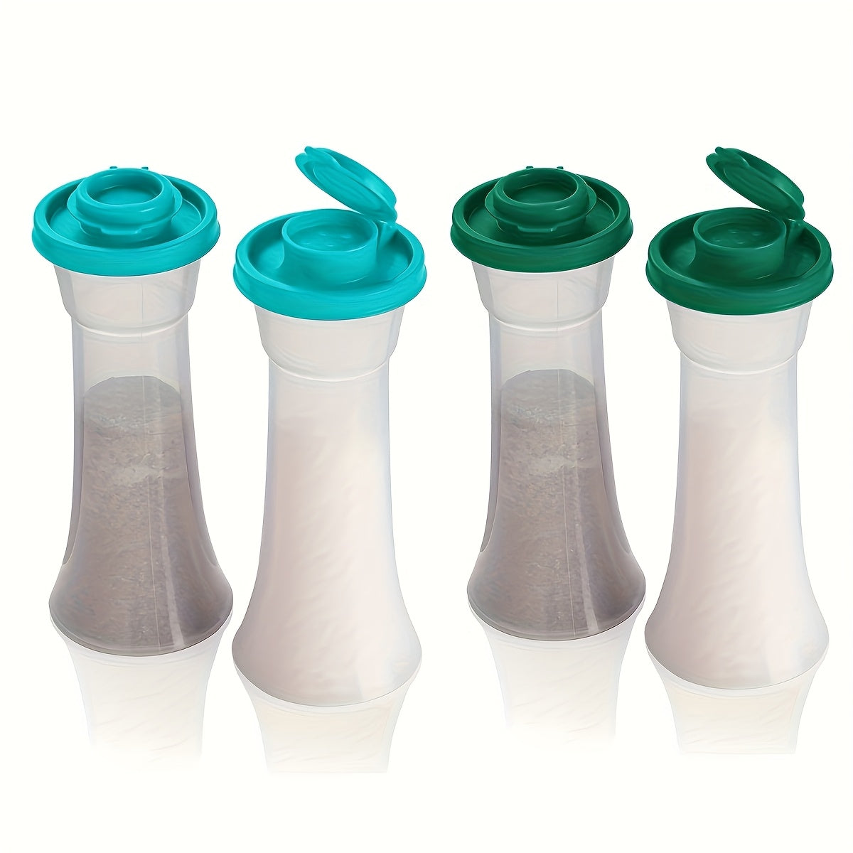 TEMU 2pcs Large Salt & Pepper Shakers With Lids - Durable Plastic Kitchen & Dining Tabletop Storage, For Easy Visibility, Ideal For Home, Restaurant,