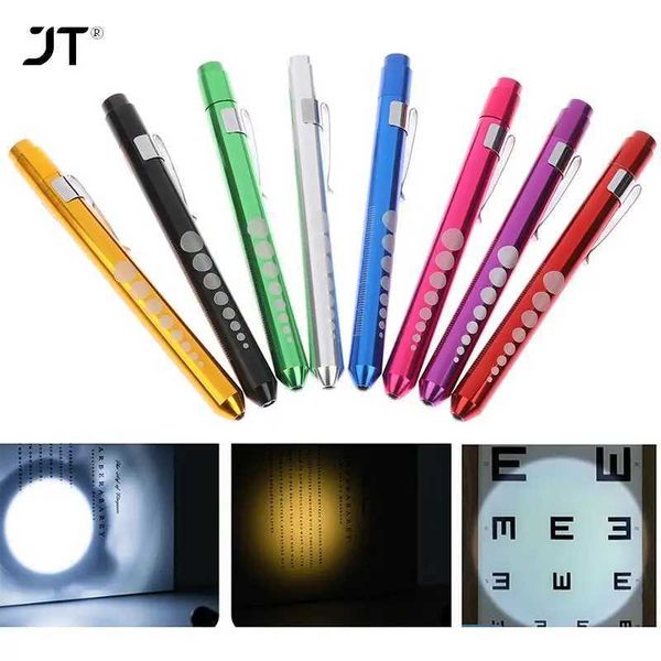 LED Flashlight Work Light First Aid Pen Light Torch Lamp Pupil Gauge Measurement Portable Medical Pen lightLX241109