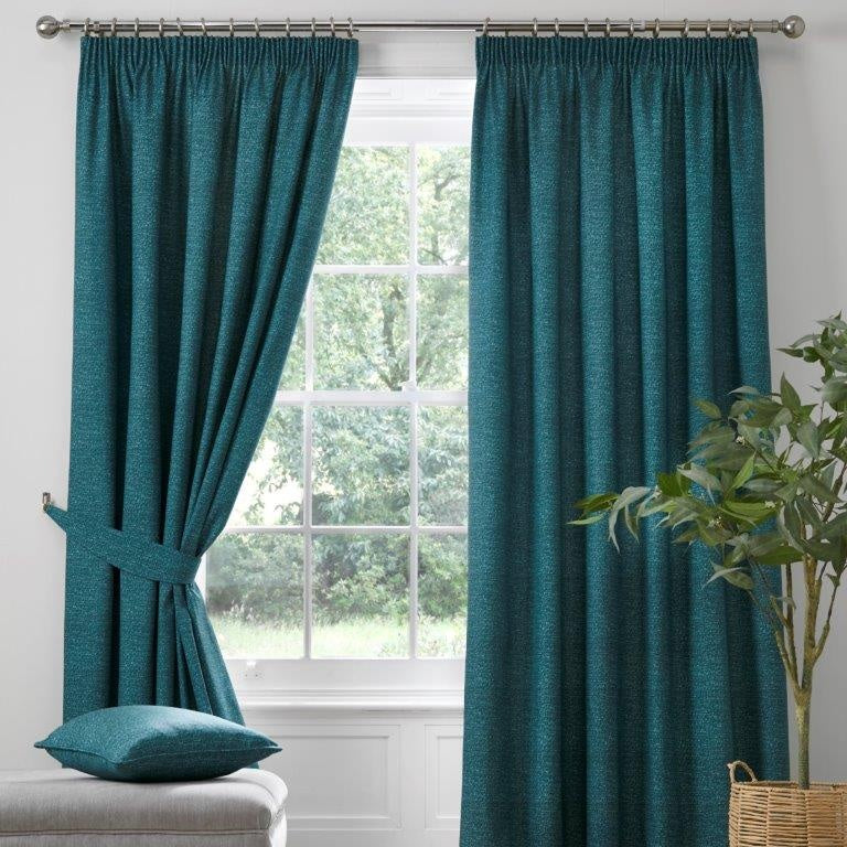Dreams and Drapes Pembrey Pencil Pleat Curtains - Teal - 90x72 229 x 183cm