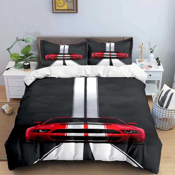 Bedding sets Racing Car Pattern Bedding Sets Exquisite Bed Supplies Set Duvet Cover Comforter Set Bedding Set Birthday Gift H250113