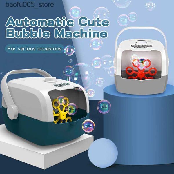 Novelty Games Portable Bubble Machine Automatic two- Speed Design Powered By Plug In- Battery Electric Blower Maker Kids Outdoor Toys 230815