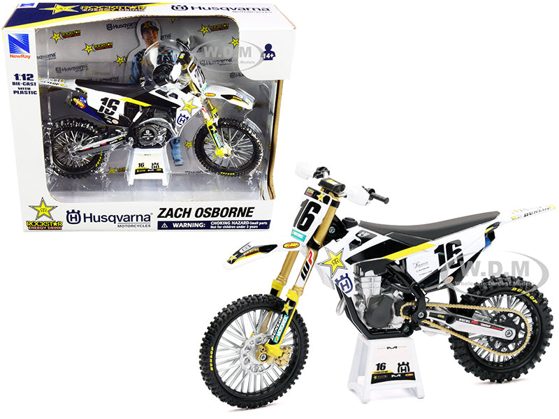 Husqvarna FC450 16 Zach Osborne "Rockstar Energy Drink" 1-12 Diecast Motorcycle Model by New Ray