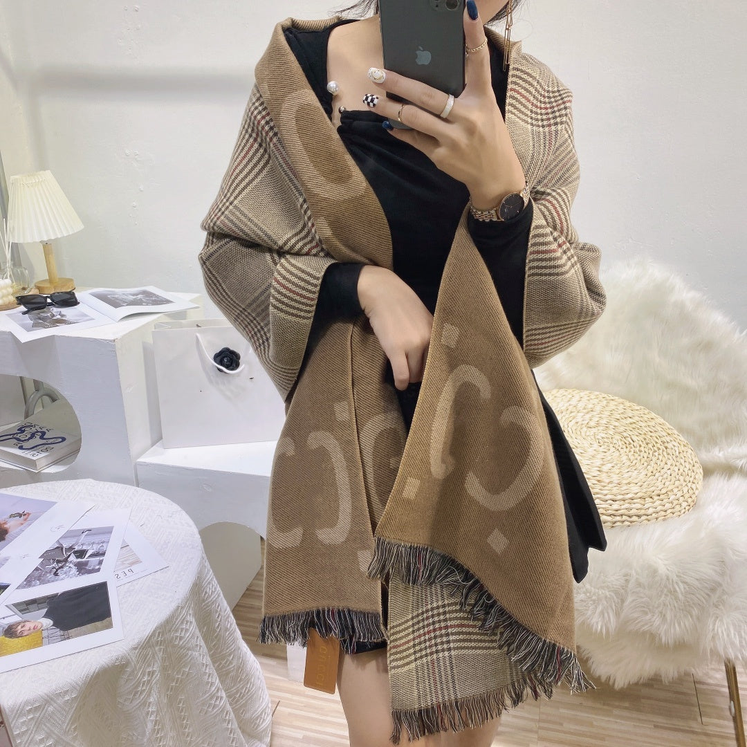 Scarves Designer Scarf 100% Cashmere wool Scarves Womens and mens Long Wraps Classic Plaid Women Man silk scarf warmth wintertime Scarf with box