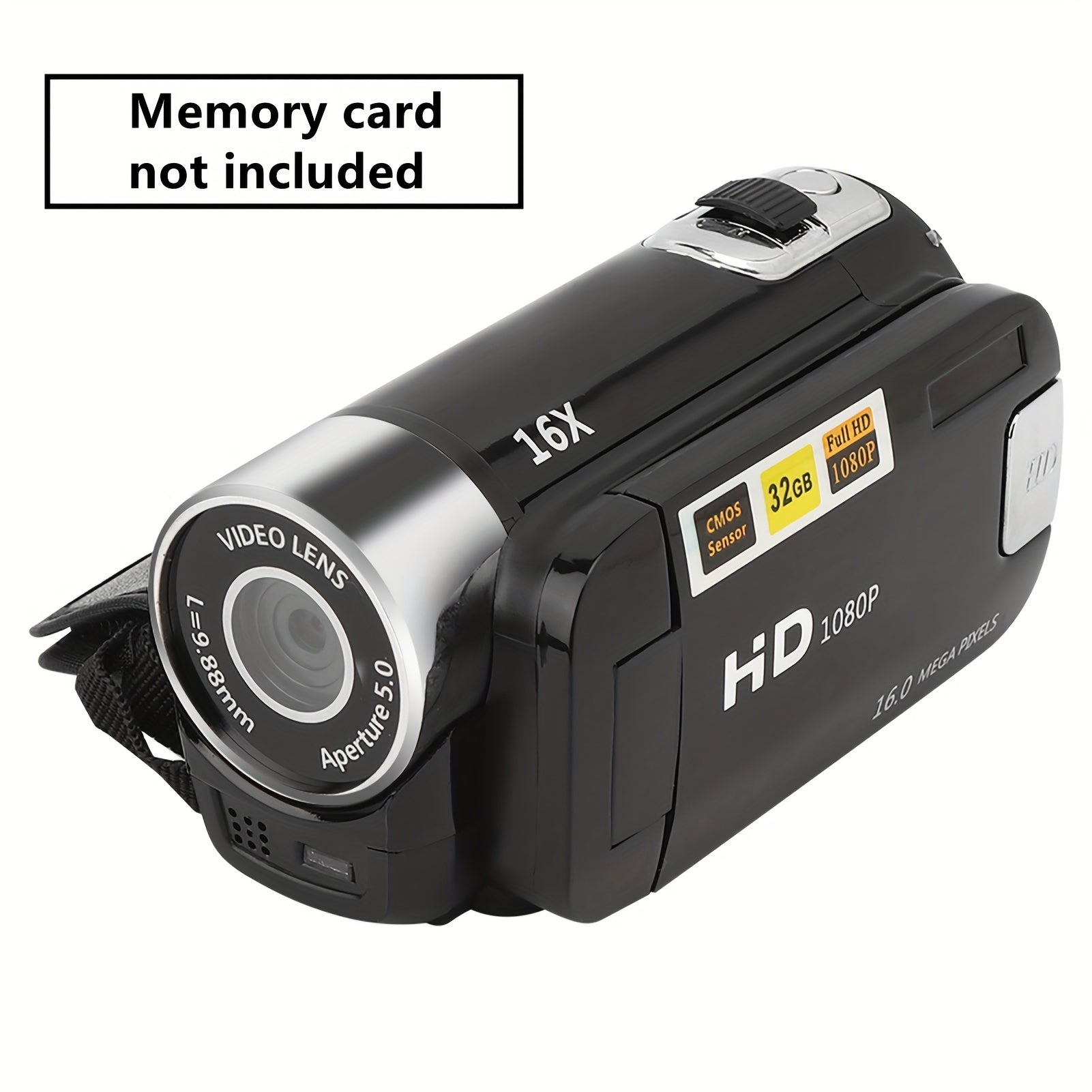 TEMU With A 270° Rotating Lcd Flip Screen, 1080p Full Hd, 2.4-inch Colorful Display 16x Camcorder, New High-definition Wide-angle Camera, For