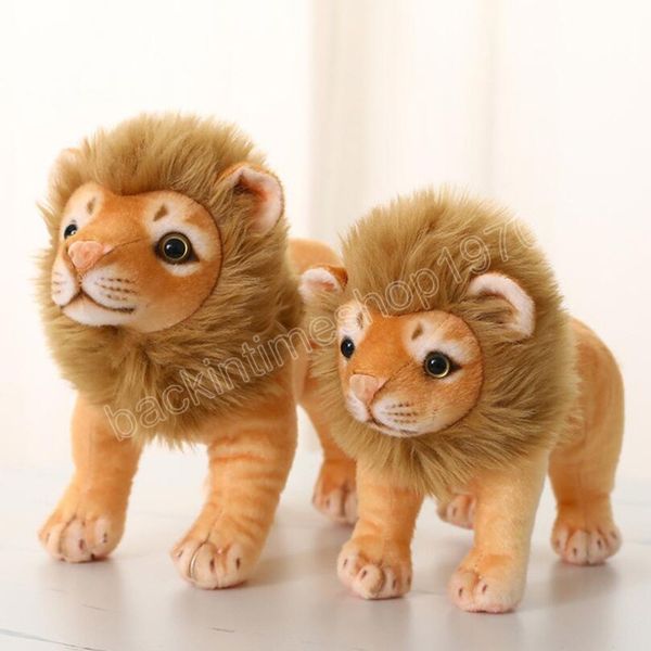 23-28cm Simulation Standing Lion Plush Toys Lifelike Animal Dolls Stuffed Soft Toy Kawaii Room Decor Gift for Baby Kids