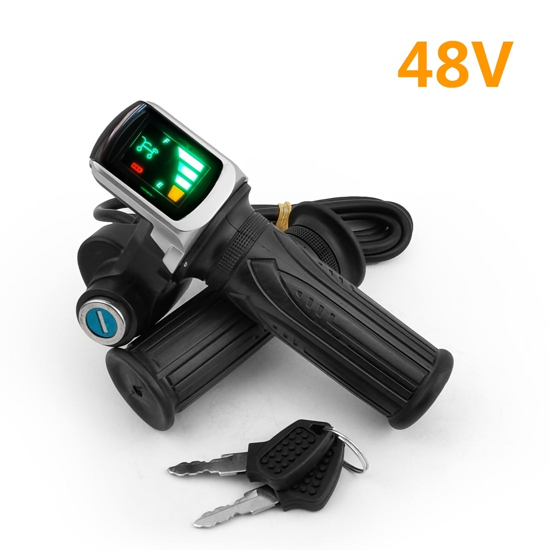 TEMU Throttle Grip Handle With Key For Electric Bike Scooter, Not Universal