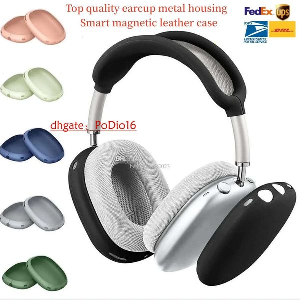 For Max Bluetooth Headphone Accessories pro max Wireless Earphone Top Quality Metal Silicone Anti-drop Protective Waterproof Case 68