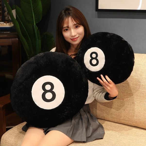 Plush Dolls 3550CM Simulation Billiards 8 Ball Pillow Stuffed Soft Toy Eight Balls Pool Players Home Decor Indoor Sport Creative Gift 230303