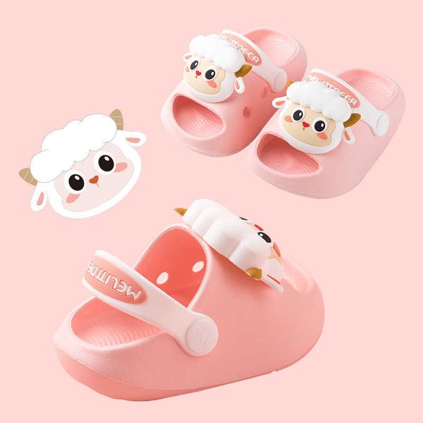 Sandals Summer childrens cool mop baby cartoon wear-resistant breathable boys and girls hole shoes childrens beach sandals H240828