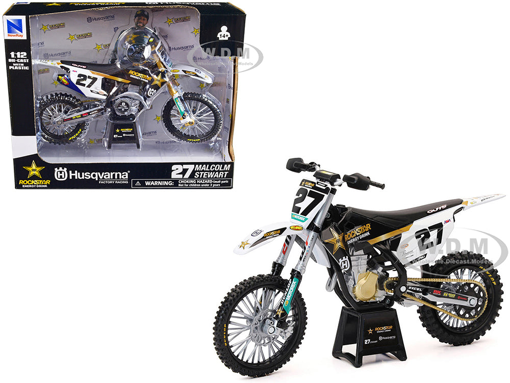 Husqvarna FC450 Motorcycle 27 Malcolm Stewart "Rockstar Energy Drink" 1-12 Diecast Model by New Ray