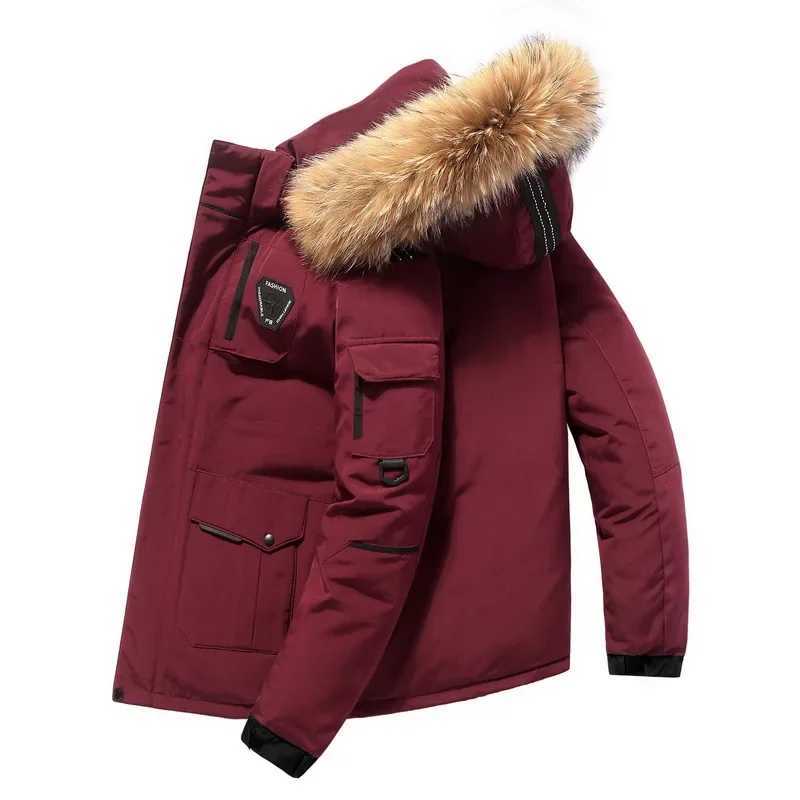 Men&#039;s Down Parkas Men Hooded Duck Down Coats Fur Collar Down Jackets Winter Casual Down Coats Quality Male Outdoor Windproof Winter Warm Parkas