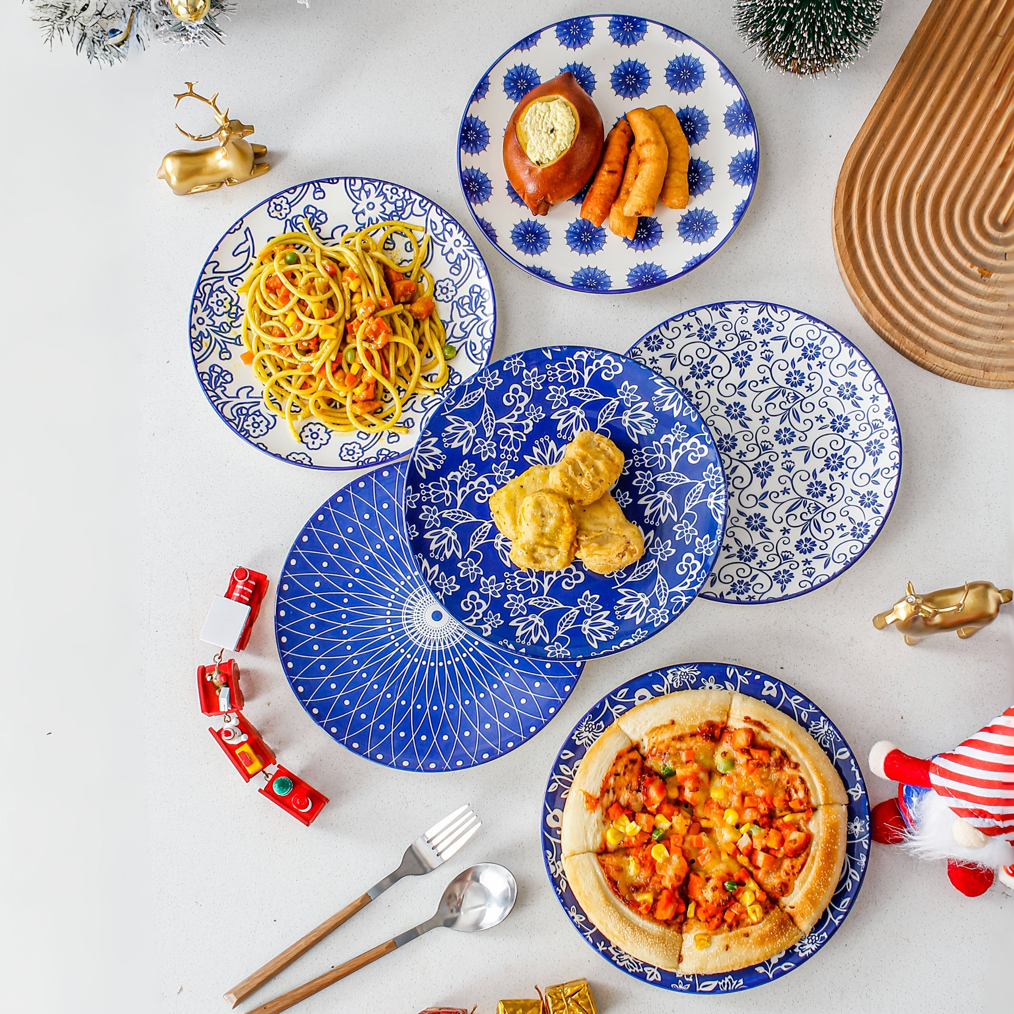 TEMU 8.5 Inch Dishes, Sets Of 6, Ceramic Salad Plates Set, Small Round Porcelain Kitchen Dinner Dishes For Dessert, Appetizer, Pasta, Sandwich,