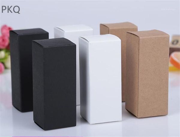 Gift Wrap 50pcs Kraft Paper Packaging Box Black White Craft Lipstick Cosmetic Packing Boxes Small Perfume Bottle Boxes1